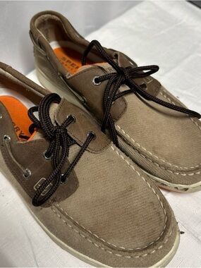 Sperry boys Brown Canvas Boat Shoes